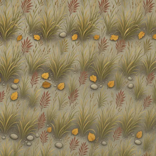 faded autumn grass - hand-painted game texture with readable brush shapes