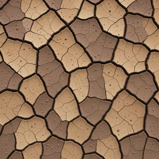 dry cracked earth - simplified stylized game art with clear material shapes