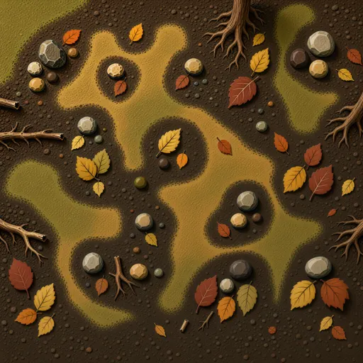 brown woodland soil - hand-painted game texture with readable brush shapes