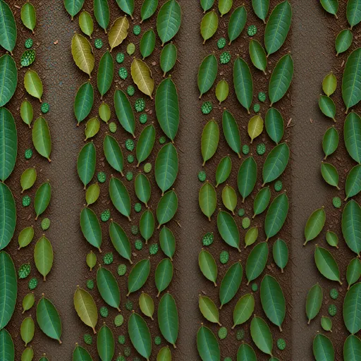 fine decomposed leaf litter - simplified stylized game art with clear material shapes