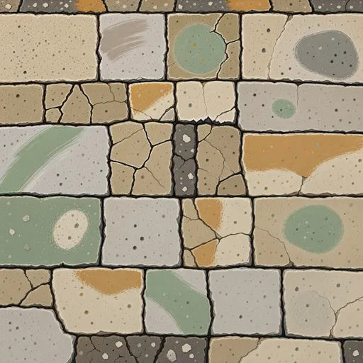 weathered limestone ground - hand-painted game texture with readable brush shapes