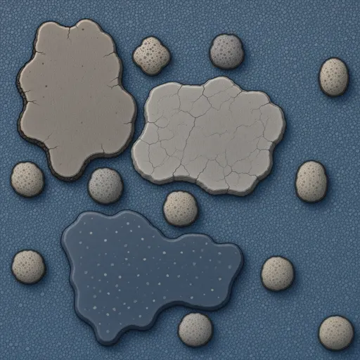 blue fine gravel - simplified stylized game art with clear material shapes