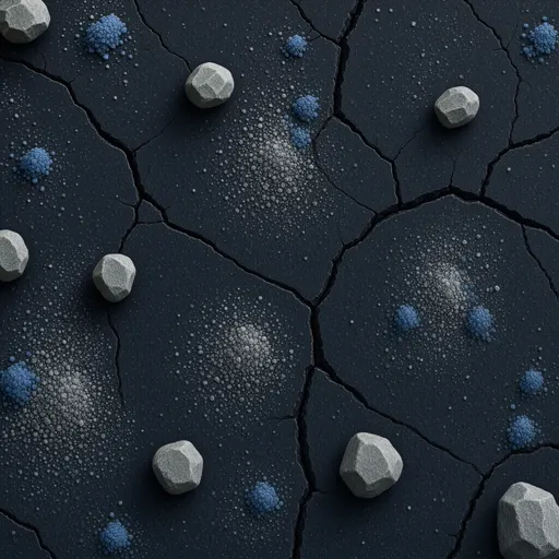 dark alien basalt - simplified stylized game art with clear material shapes
