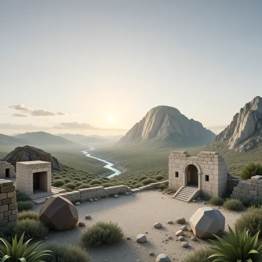 ruins landscape background - realistic game material color texture