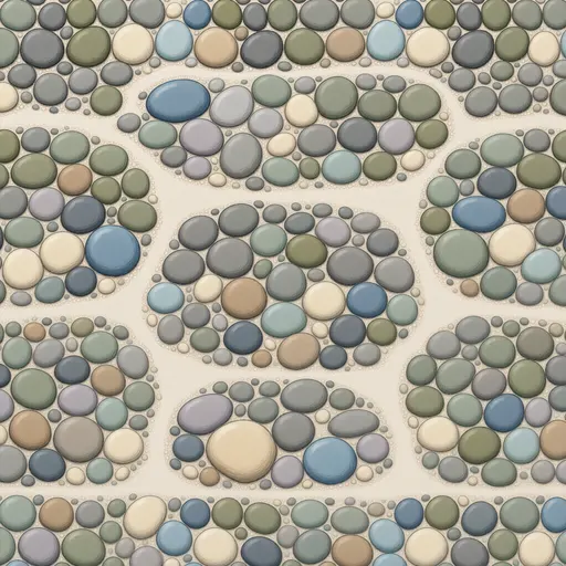 small coastal pebbles - hand-painted game texture with readable brush shapes