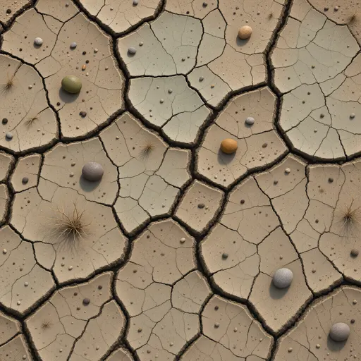 dry cracked earth - realistic game material color texture