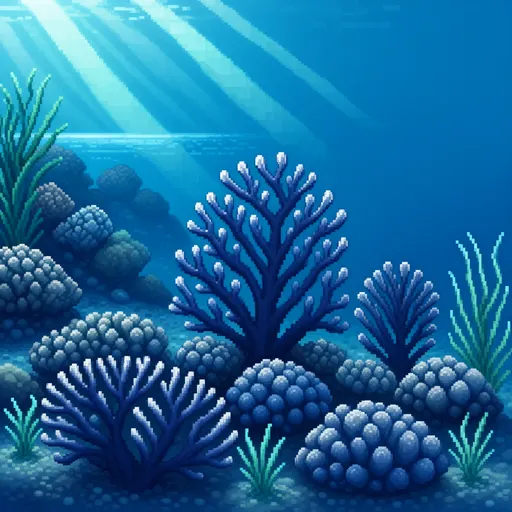 coral reef - pixel art with crisp pixels