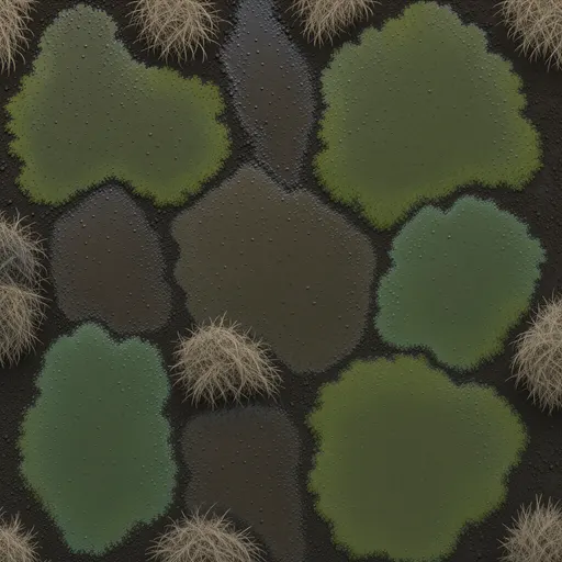 wet muddy earth - hand-painted game texture with readable brush shapes