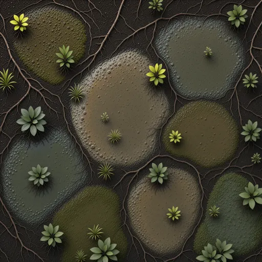 fine root-covered soil - realistic game material color texture