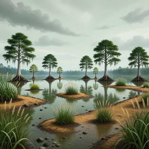 swamp landscape background - realistic game material color texture