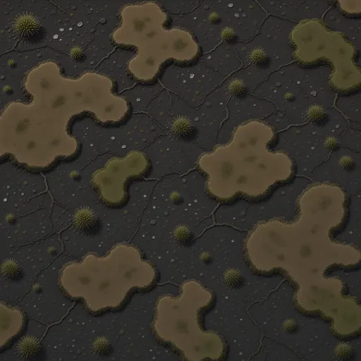 dark peat soil - hand-painted game texture with readable brush shapes