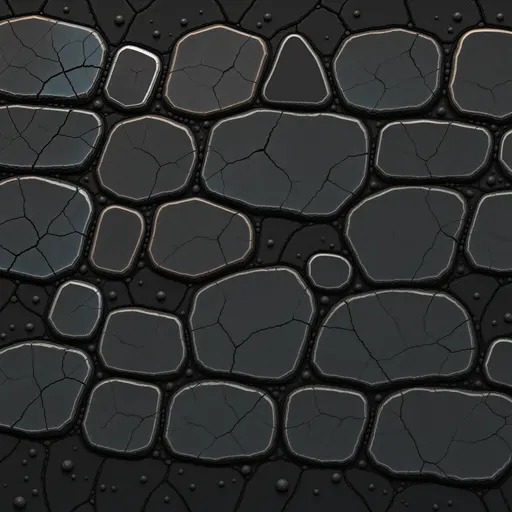 cracked obsidian ground - simplified stylized game art with clear material shapes