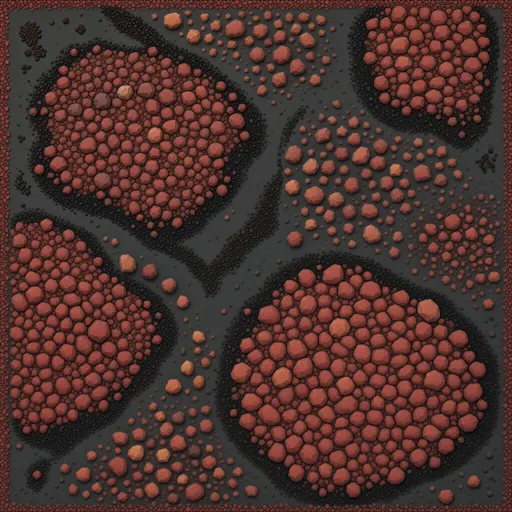 red volcanic gravel - simplified stylized game art with clear material shapes