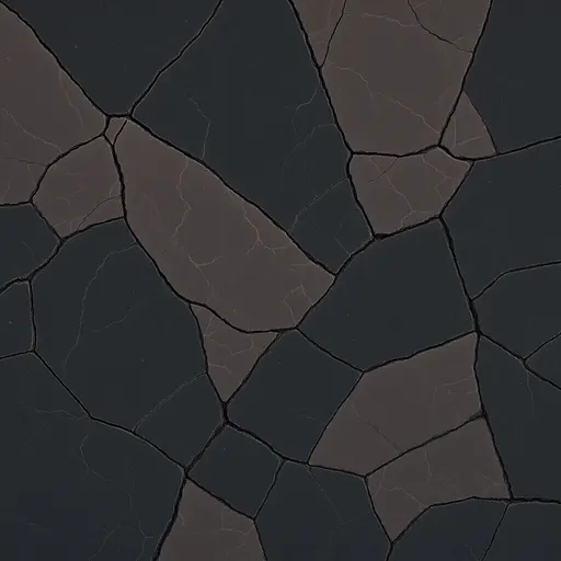 cracked obsidian ground - realistic game material color texture