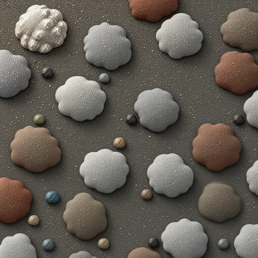 cooled volcanic ash - simplified stylized game art with clear material shapes