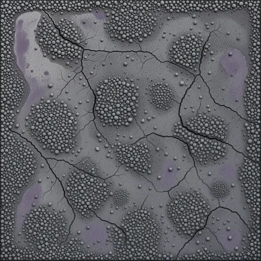 cooled volcanic ash - simplified stylized game art with clear material shapes