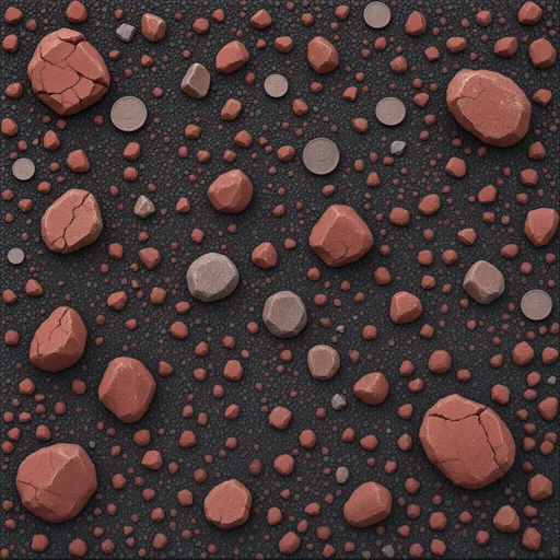 red volcanic gravel - realistic game material color texture