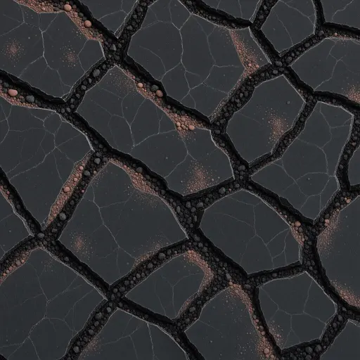 cracked obsidian ground - realistic game material color texture