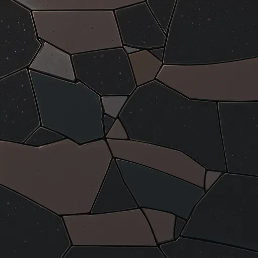 cracked obsidian ground - hand-painted game texture with readable brush shapes