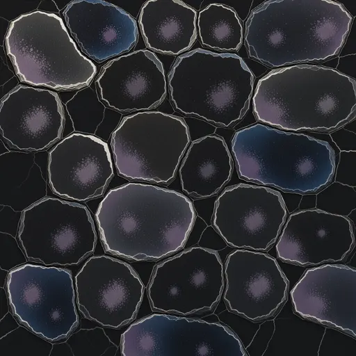 cracked obsidian ground - simplified stylized game art with clear material shapes