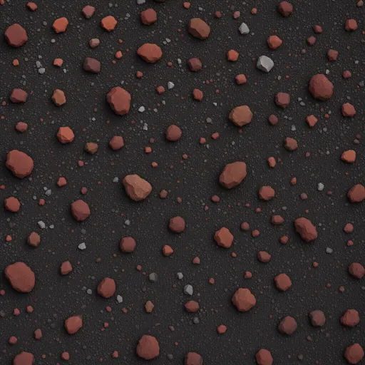 red volcanic gravel - realistic game material color texture