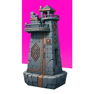 damaged watchtower