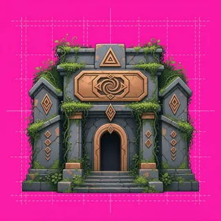 roof center, overgrown