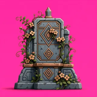 overgrown wayfinding sign without text