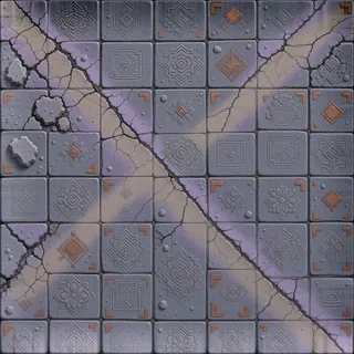 damaged dusty tiled floor