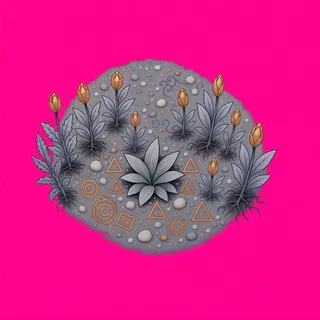 small weeds, clustered arrangement