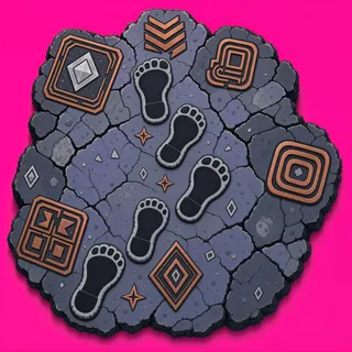 footprints, irregular arrangement