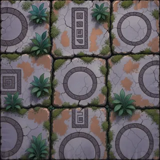 overgrown rough stone floor