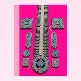 wheel tracks, elongated arrangement