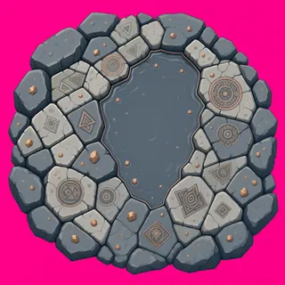 shallow puddle, clustered arrangement