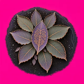 dry leaves, clustered arrangement