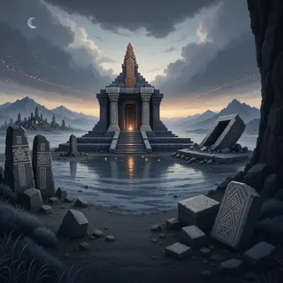hidden shrine at dusk