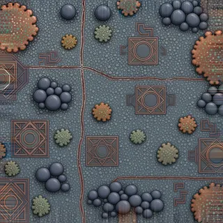 lichen-speckled fine gravel path