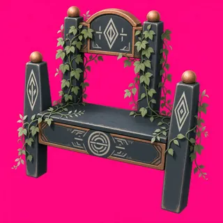 overgrown bench
