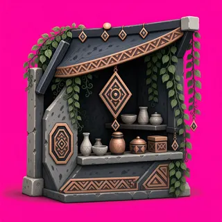 overgrown market stall