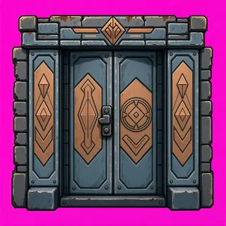 door closed, weathered