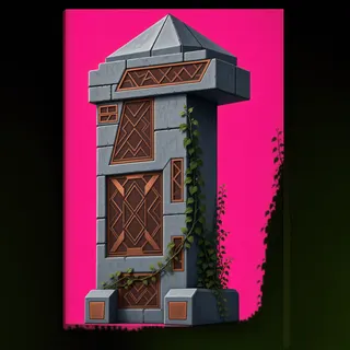 wall outer corner, overgrown