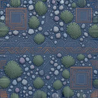lichen-speckled blue gravel
