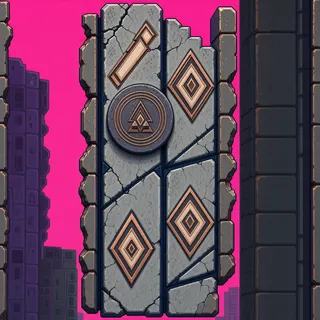 wall isolated pillar, damaged