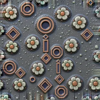 lichen-speckled wet mud