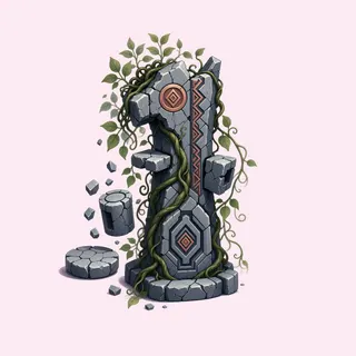 overgrown broken pillar