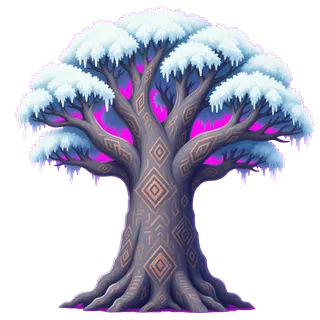 frosted standing tree