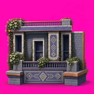balcony platform, overgrown