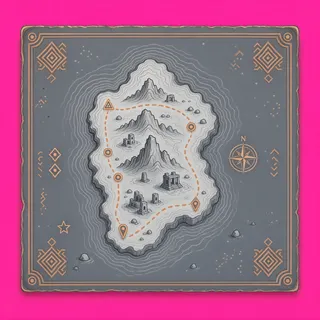 treasure map, ornate design