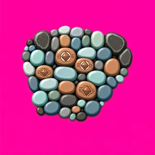 spilled pebbles, irregular arrangement