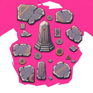 broken fragments, sparse arrangement